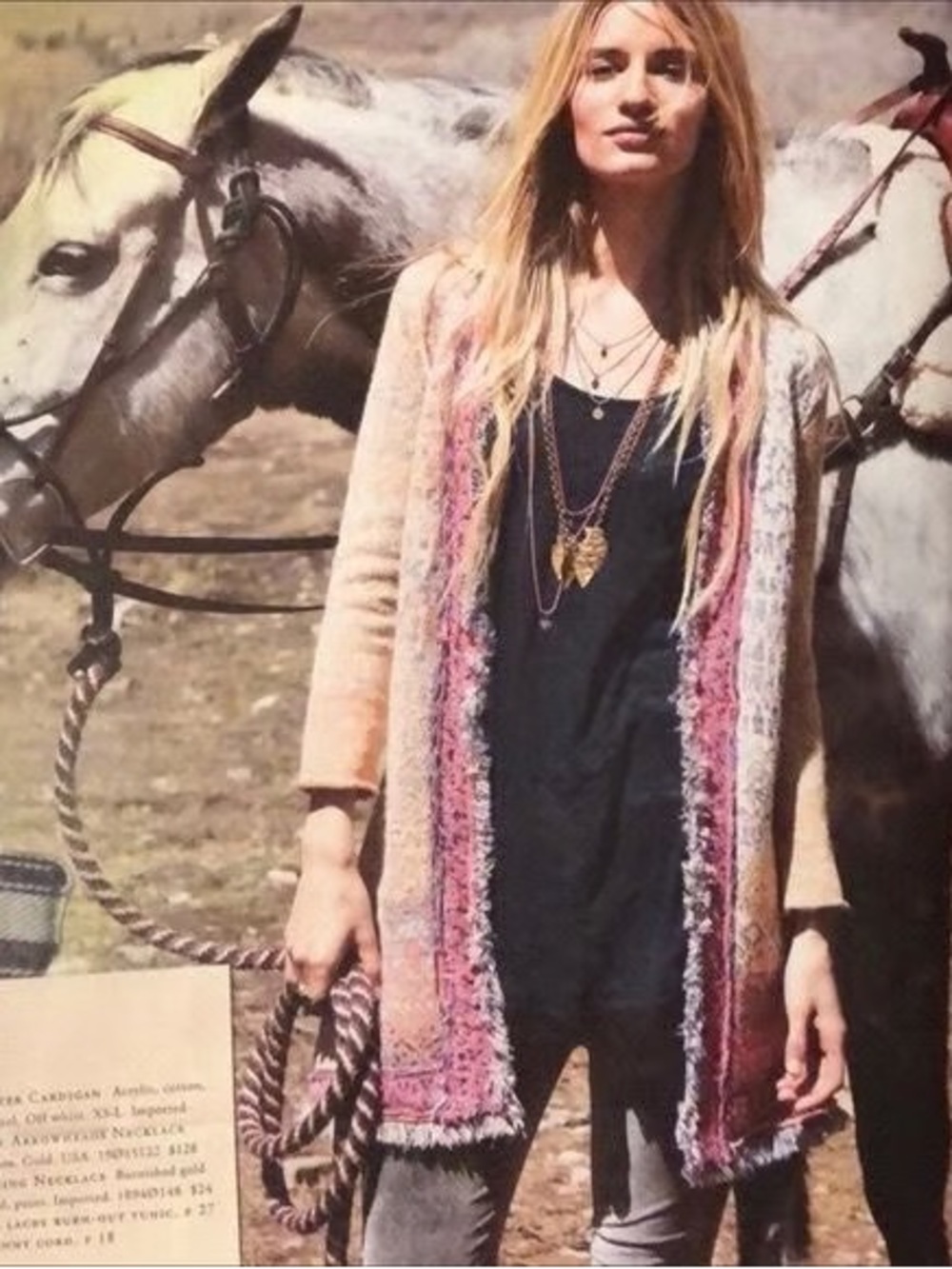 Free People Desert Drifter Pastel Chunky Knit Cardigan Sweater